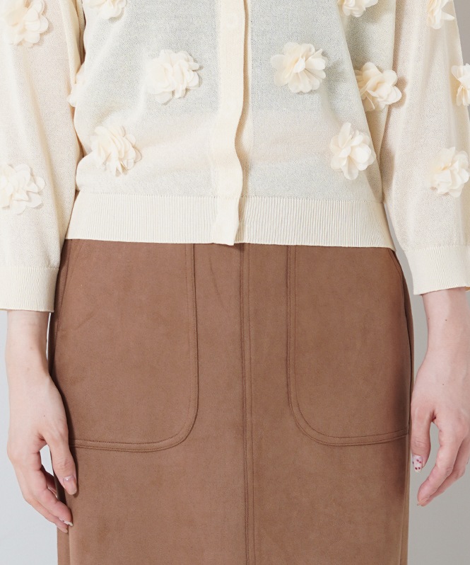 フラワーモチーフニットカーディガン | OUTER,カーディガン