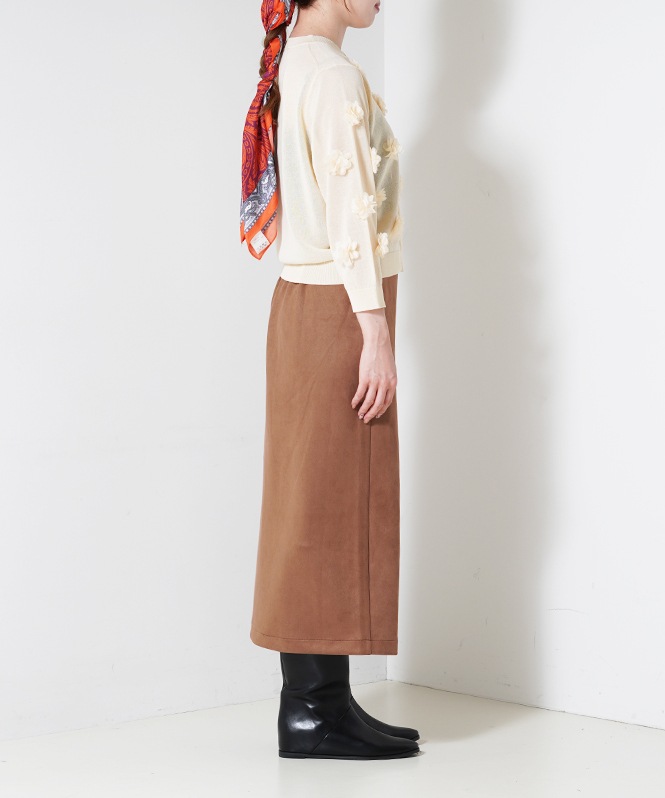 フラワーモチーフニットカーディガン