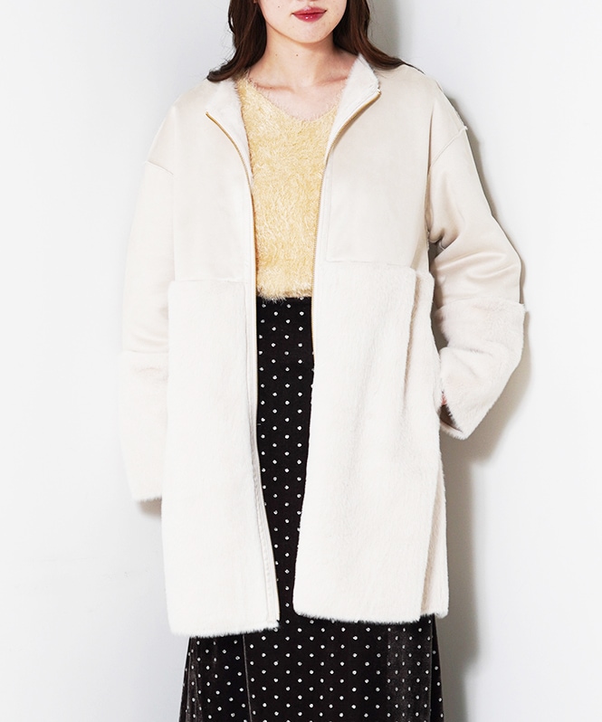 ファイクムートンノーカラーコート | ALL ITEM | ROOM903 online