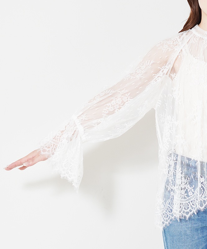 Floral Russell Lace Sheer Blouse