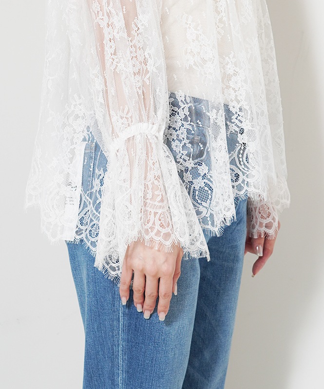 Floral Russell Lace Sheer Blouse