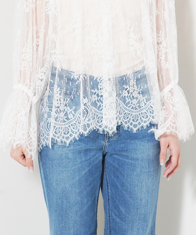 Floral Russell Lace Sheer Blouse