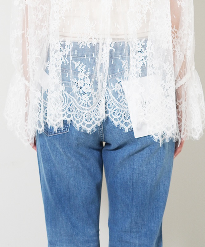 Floral Russell Lace Sheer Blouse