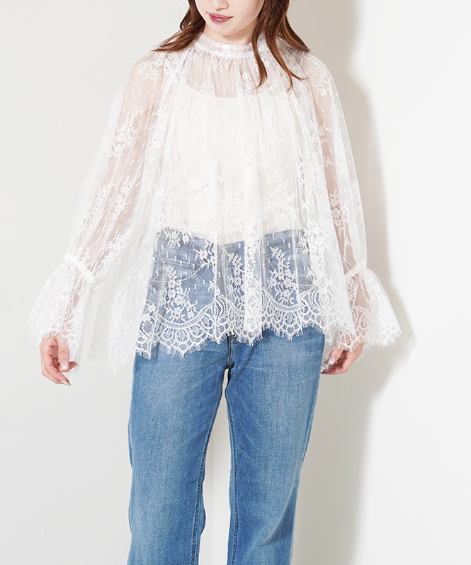 Floral Russell Lace Sheer Blouse