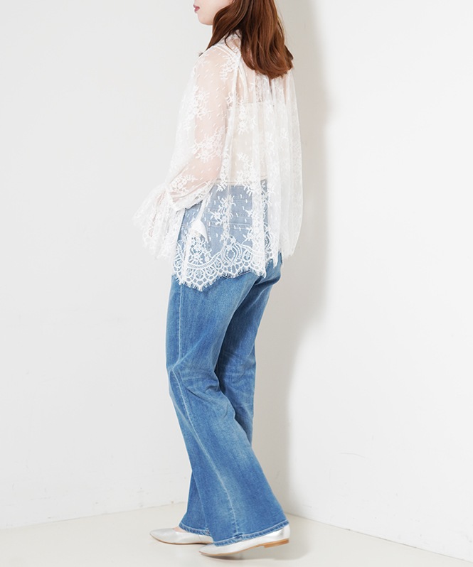 Floral Russell Lace Sheer Blouse