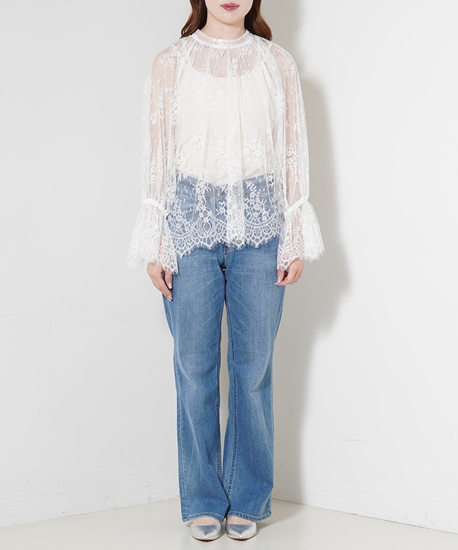 Floral Russell Lace Sheer Blouse