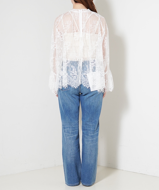 Floral Russell Lace Sheer Blouse