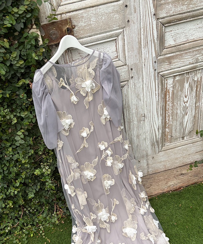 3D floral A-line dress