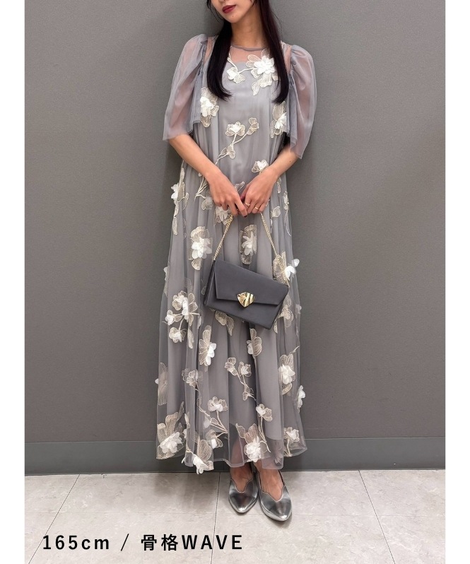 3D floral A-line dress