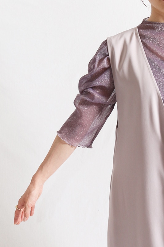 VALERIANE 袖ボリュームチュールワンピース | DRESS,DRESS