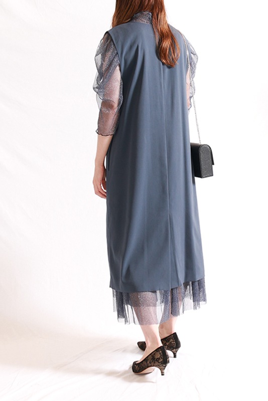 【美品】VALERIANE フレア袖チュールワンピースドレス　Lサイズ VALERIANE ジレ×チュールワンピース | DRESS,DRESS | ROOM903 online