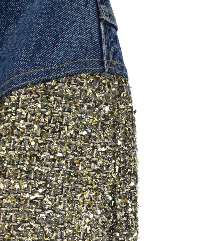 ラメツイードドッキングスカート