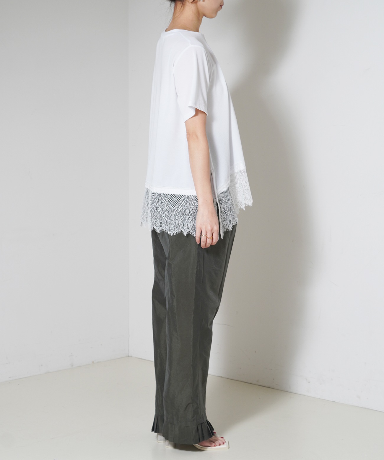裾レース半袖トップス | TOPS,Tシャツ／カットソー | ROOM903 online
