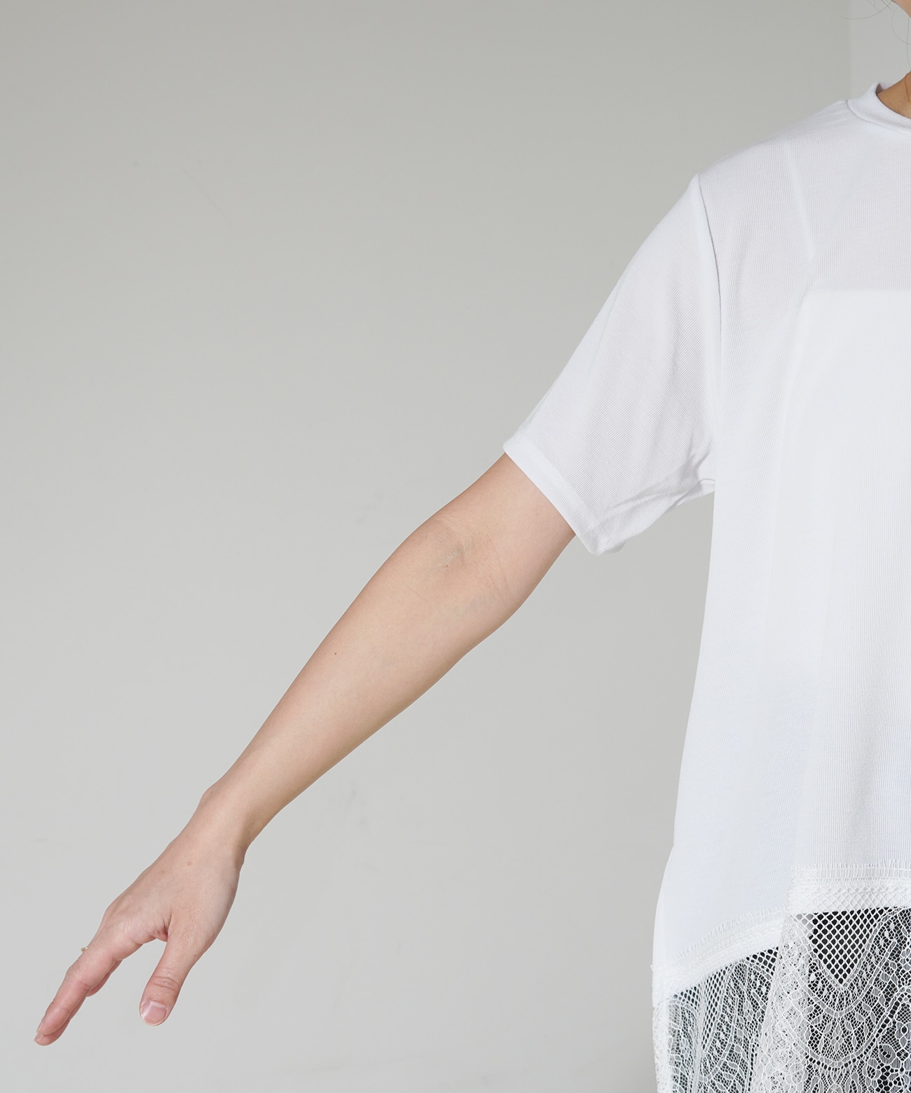 裾レース半袖トップス | TOPS,Tシャツ／カットソー | ROOM903 online