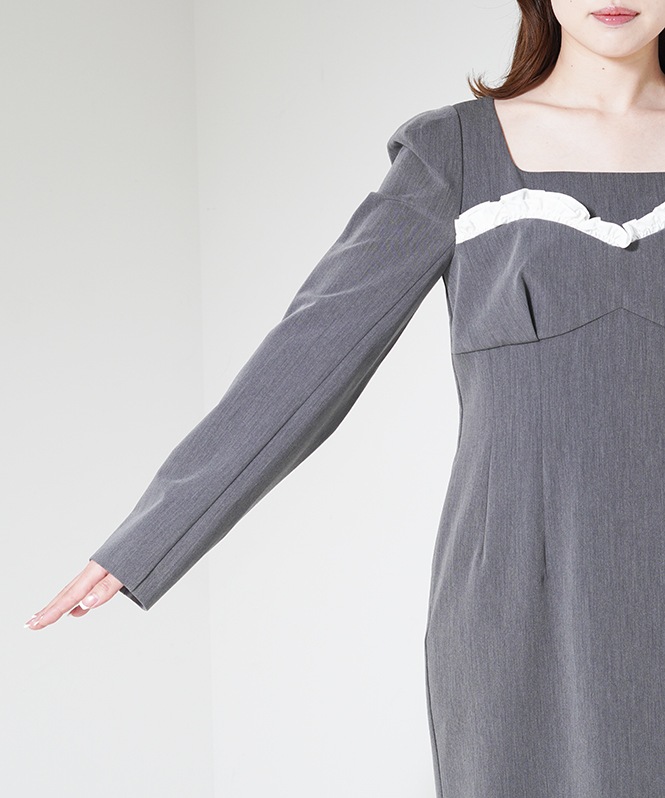 frills trim long dress | DRESS,DRESS | ROOM903 online