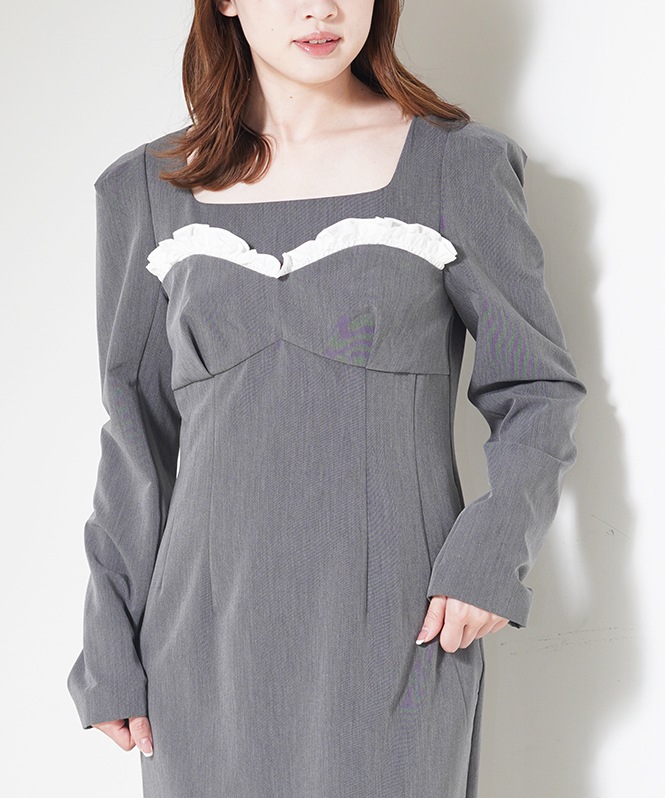 frills trim long dress | DRESS,DRESS | ROOM903 online