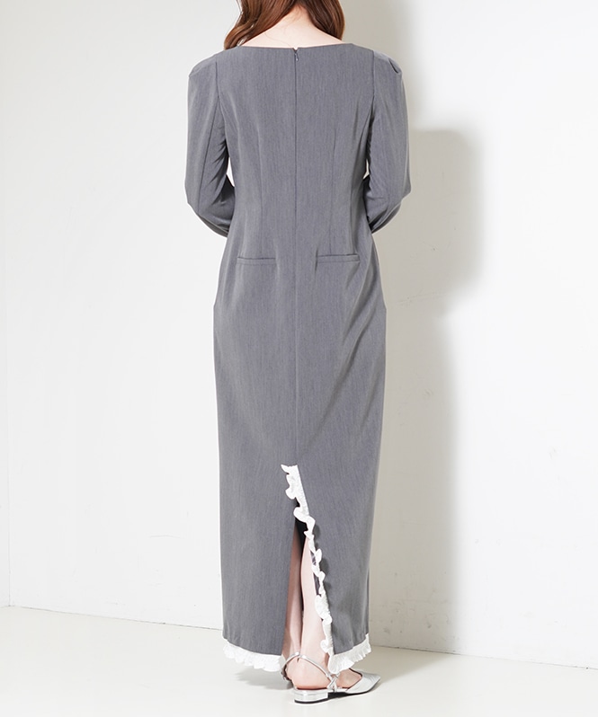 frills trim long dress | DRESS,DRESS | ROOM903 online