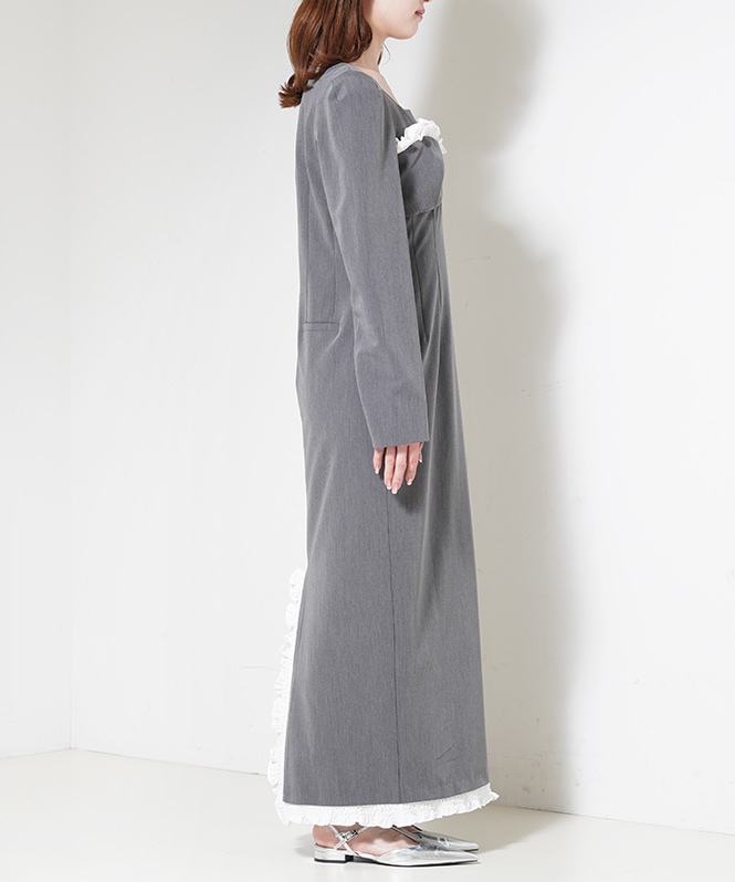 frills trim long dress | DRESS,DRESS | ROOM903 online