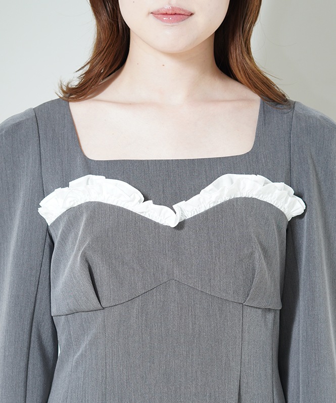 frills trim long dress | DRESS,DRESS | ROOM903 online