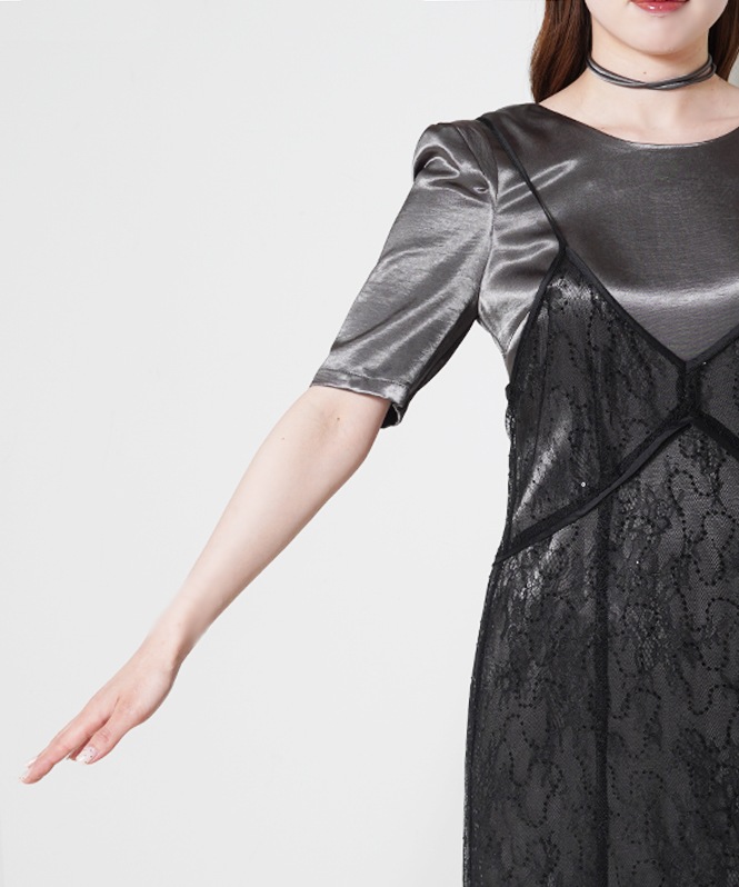 spardle lace satin dress