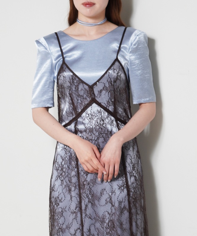 spardle lace satin dress
