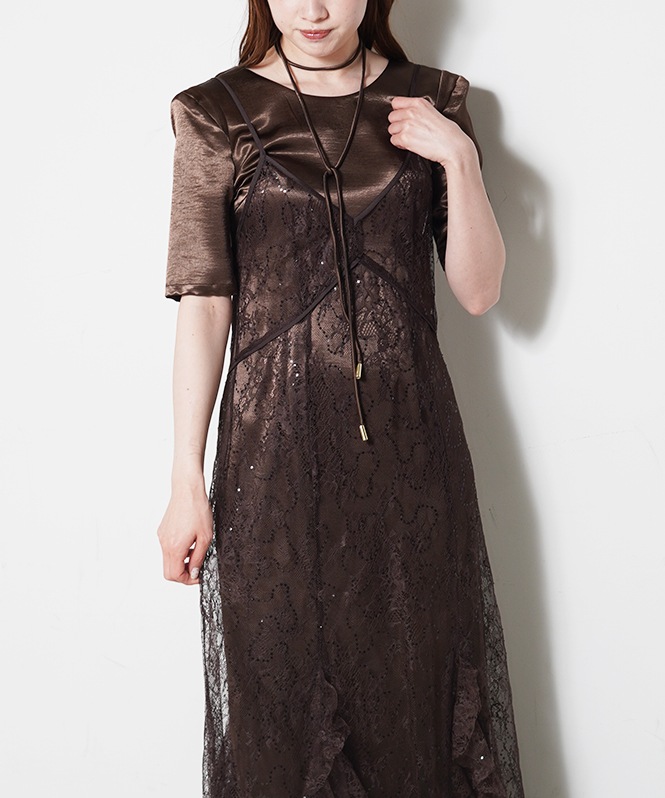 spardle lace satin dress