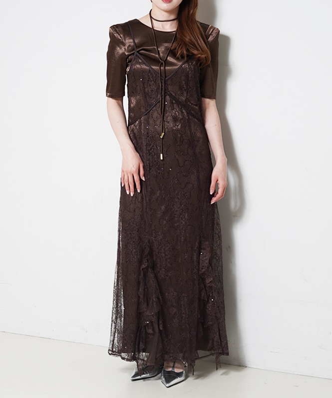spardle lace satin dress