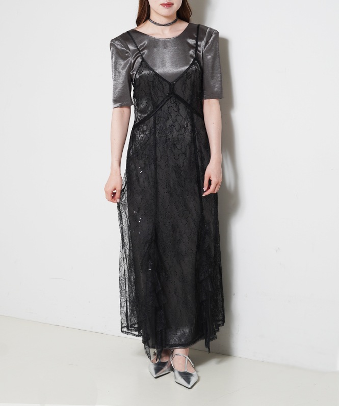 spardle lace satin dress