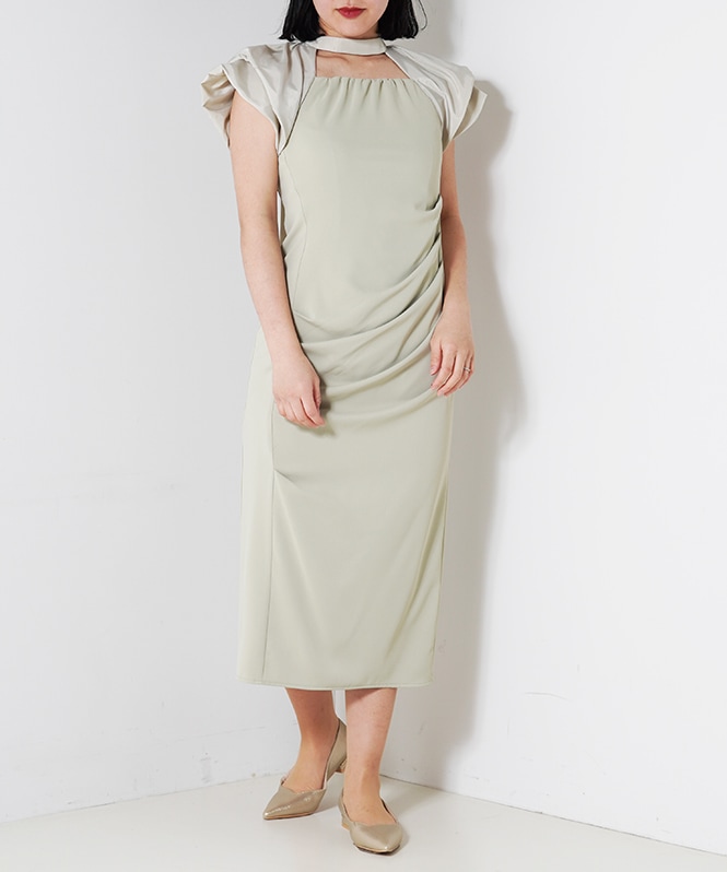 スーツ・フォーマル・ドレス ANDRESD drape dress BLACK drape velour dress | ANDRESD