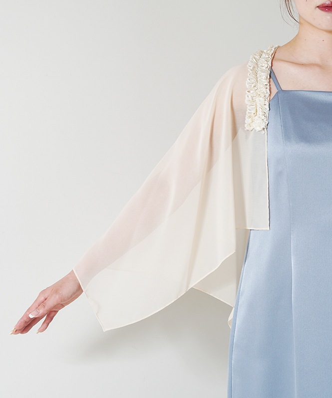 troisiemechaco リボン付きシフォンストール