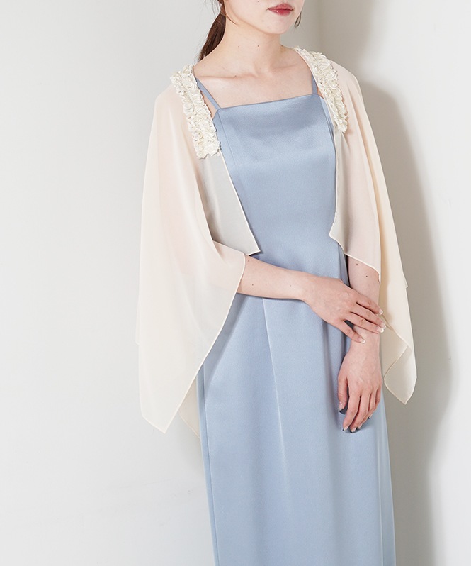 troisiemechaco リボン付きシフォンストール