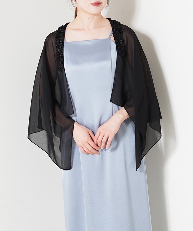 troisiemechaco リボン付きシフォンストール