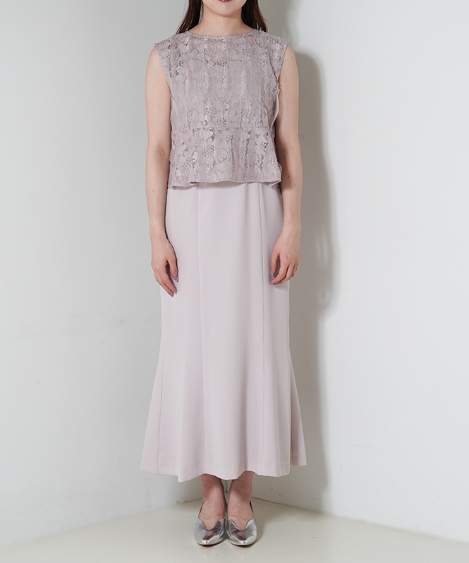 ジャガードビスチェ付きドレス