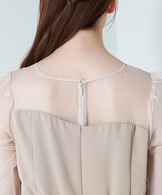 8★新品★ LE’RURE Wavy neck peplum dress Wavy neck peplum dressのドレス|Dorry Doll / LE'RURE