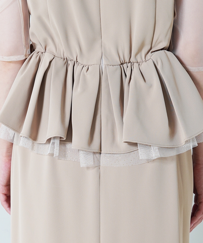 スーツ・フォーマル・ドレス LE'RURE/Wavy neck peplum dress Wavy neck peplum dress | DRESS,DRESS | ROOM903 online