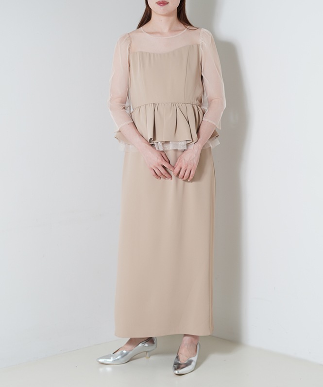 スーツ・フォーマル・ドレス LE'RURE/Wavy neck peplum dress Wavy neck peplum dressのドレス|Dorry Doll / LE'RURE