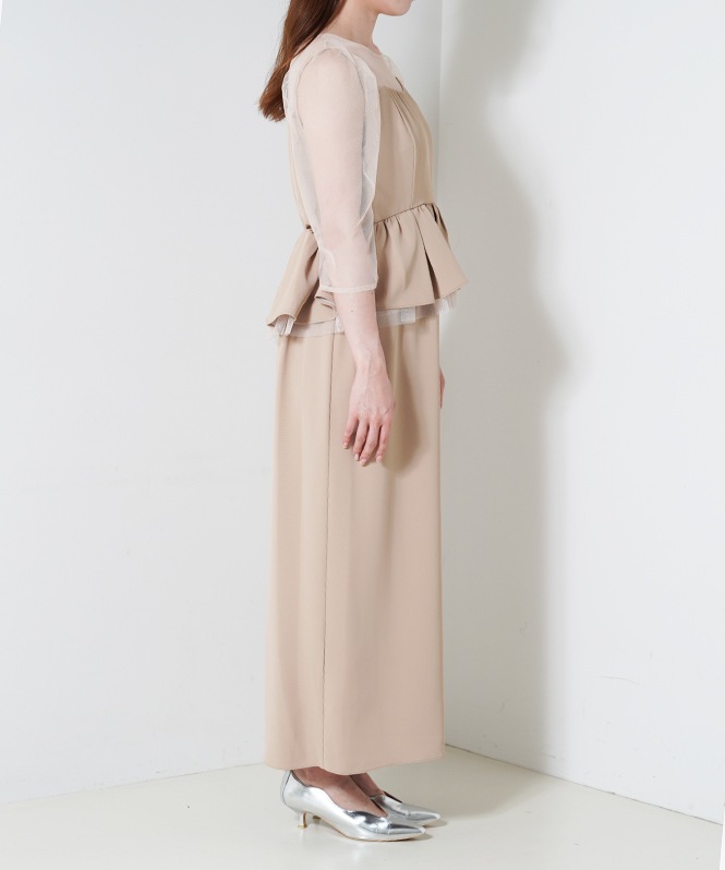 スーツ・フォーマル・ドレス LE'RURE/Wavy neck peplum dress Wavy neck peplum dress | DRESS,DRESS | ROOM903 online