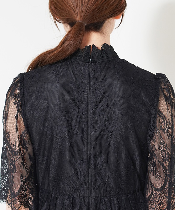 ハイネックレースアンティークドレス