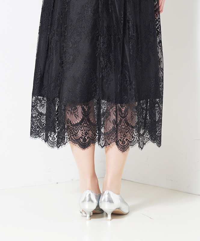 ハイネックレースアンティークドレス