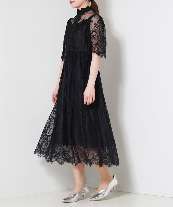 ハイネックレースアンティークドレス