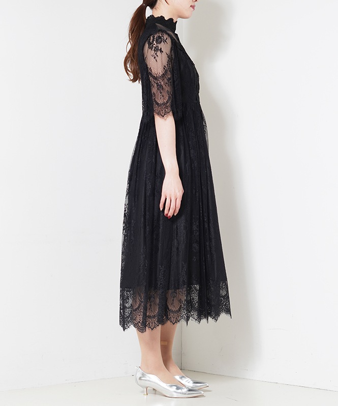 ハイネックレースアンティークドレス