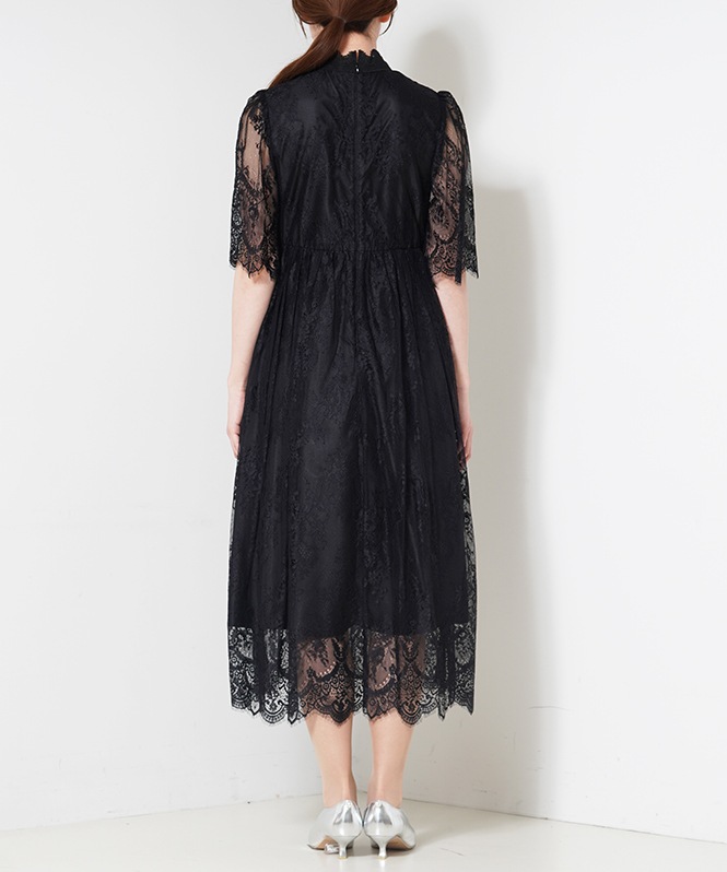 ハイネックレースアンティークドレス