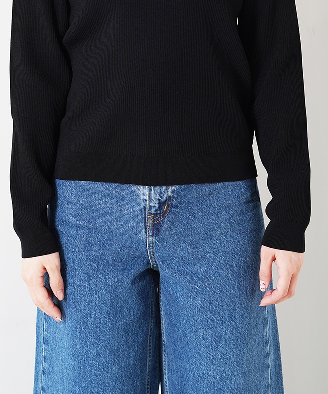 刺しゅうリブニットプルオーバー | TOPS,ニット | ROOM903 online