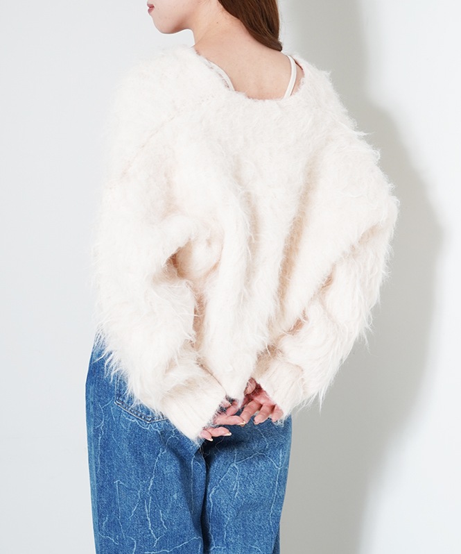 シャギーニットカーディガン