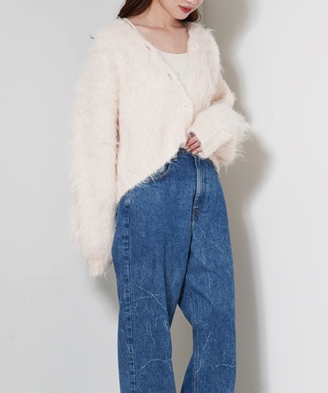 シャギーニットカーディガン