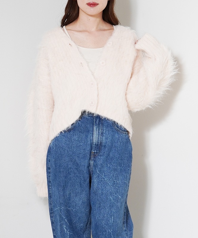 シャギーニットカーディガン