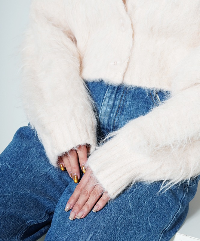 シャギーニットカーディガン