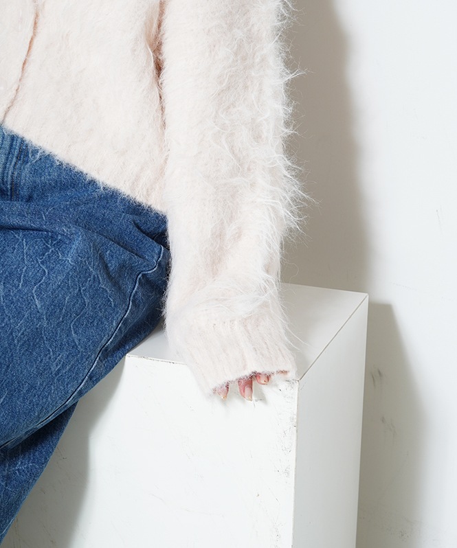 シャギーニットカーディガン