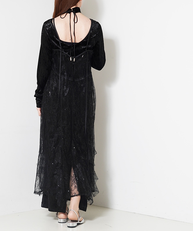 sparkle lace velour dress | ONEPIECE,ドレス | ROOM903 online