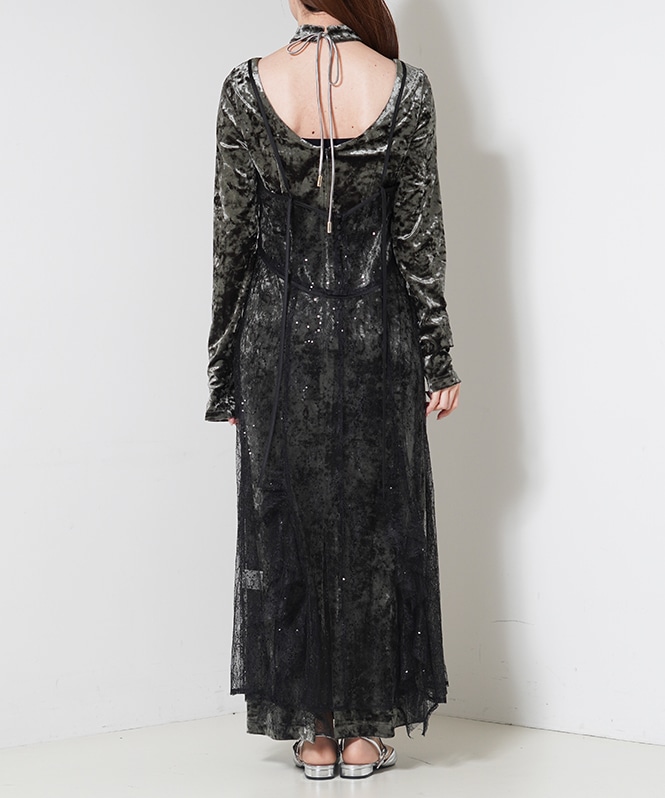 sparkle lace velour dress | ONEPIECE,ドレス | ROOM903 online